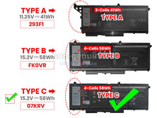 Dell Latitude 5330 7530 7430 7330 FK0VR FKOVR 8H6WD 8P81K OEM New Genuine Laptop Battery